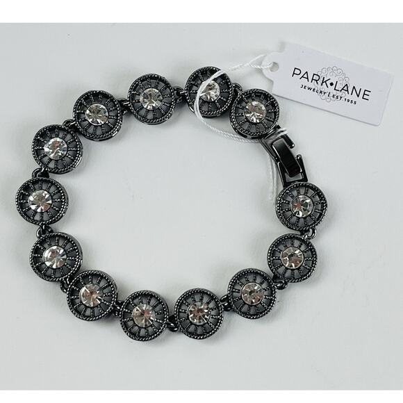 Park Lane Focus Bracelet Crystals Discs Wheels Spindles Filigree Hematite Fold O - Picture 4 of 10